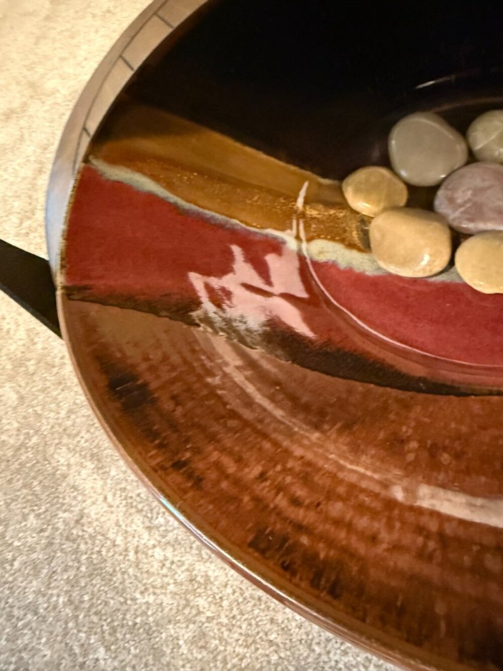Rasmussen Vintage Pottery XXL Handmade Ceramic Earth Tones Centerpiece Bowl 19x4 - Picture 2 of 6